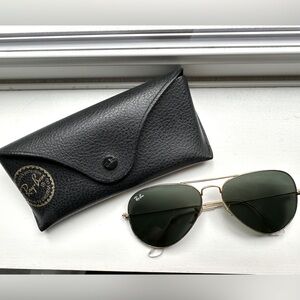 Ray-Ban Aviator Sunglasses Gold/Green